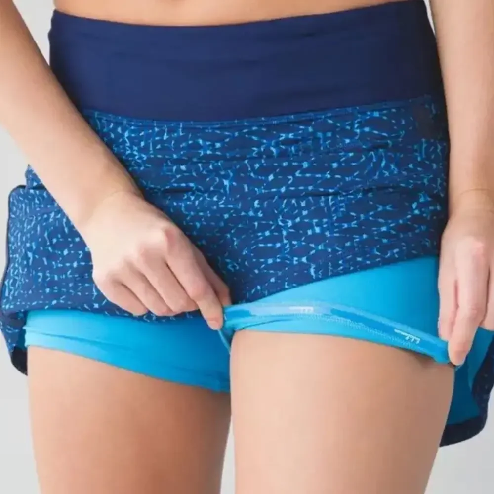 Lululemon Pace Rival Skirt II Samba Snake Hero Blue Size 4